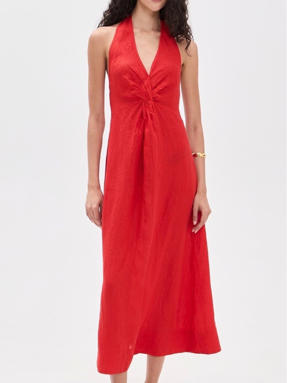 Apiece Apart Salome Halter Midi Linen Dress Sz. 12
